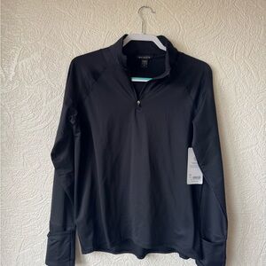 NWT Athleta whistler half zip pullover black size medium